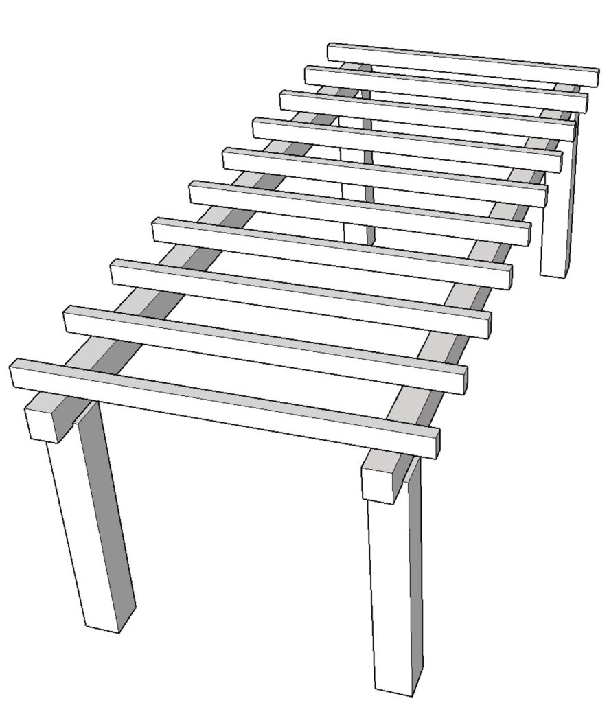 Boceto pérgola ibicenca